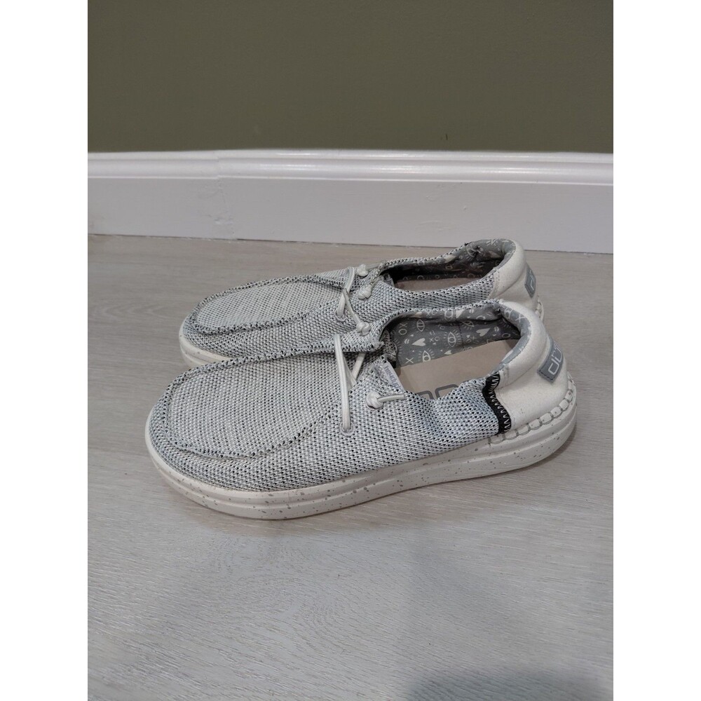 Hey Dude Wendy Rise Sox Stone White Women Size 8 Slip On Loafers Shoes